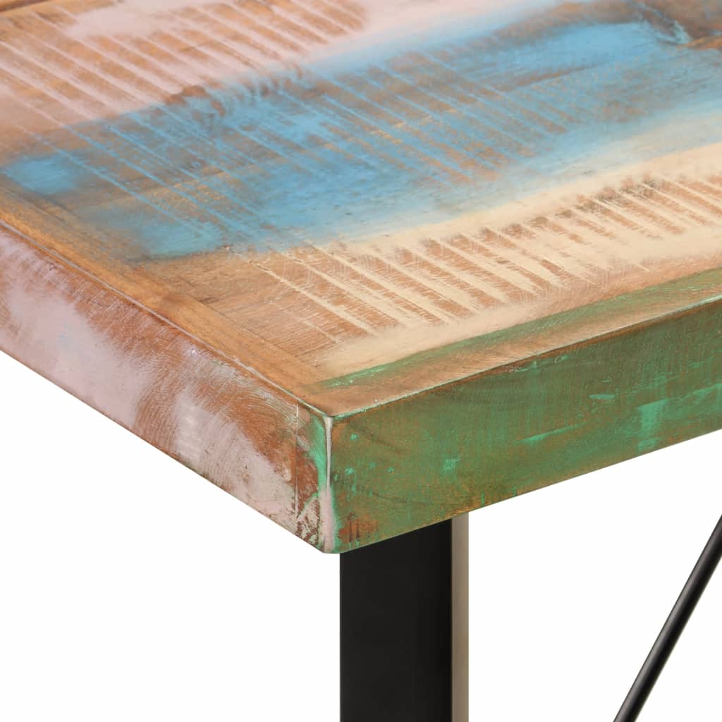 vidaXL Stolik barowy, 150x70x107 cm, lite drewno z odzysku i żelazo