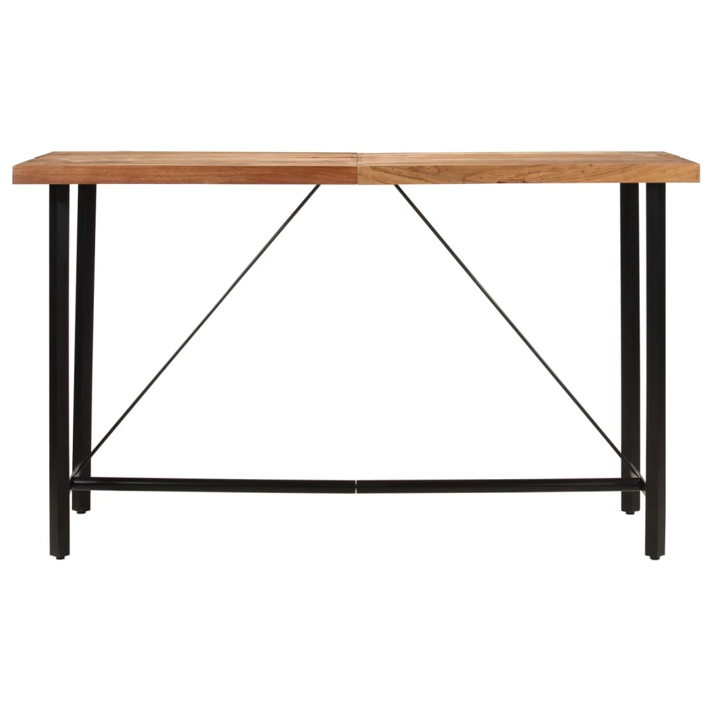 vidaXL Stolik barowy, 180x70x107 cm, lite drewno akacjowe i żelazo