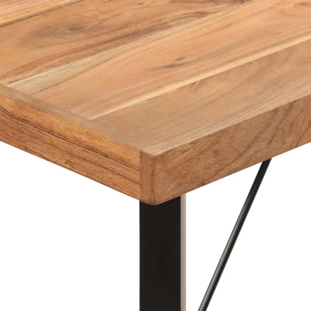 vidaXL Stolik barowy, 180x70x107 cm, lite drewno akacjowe i żelazo