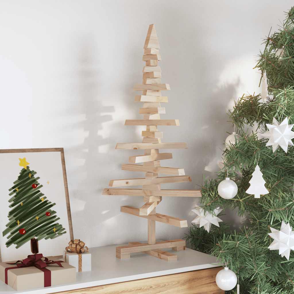 vidaXL | Drewniana choinka | naturalne 90 cm Lite drewno sosnowe