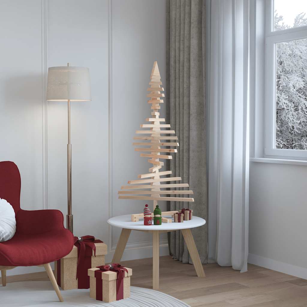 vidaXL Drewniana choinka do udekorowania, 120 cm, lite drewno sosnowe