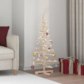 vidaXL Drewniana choinka do udekorowania, 120 cm, lite drewno sosnowe