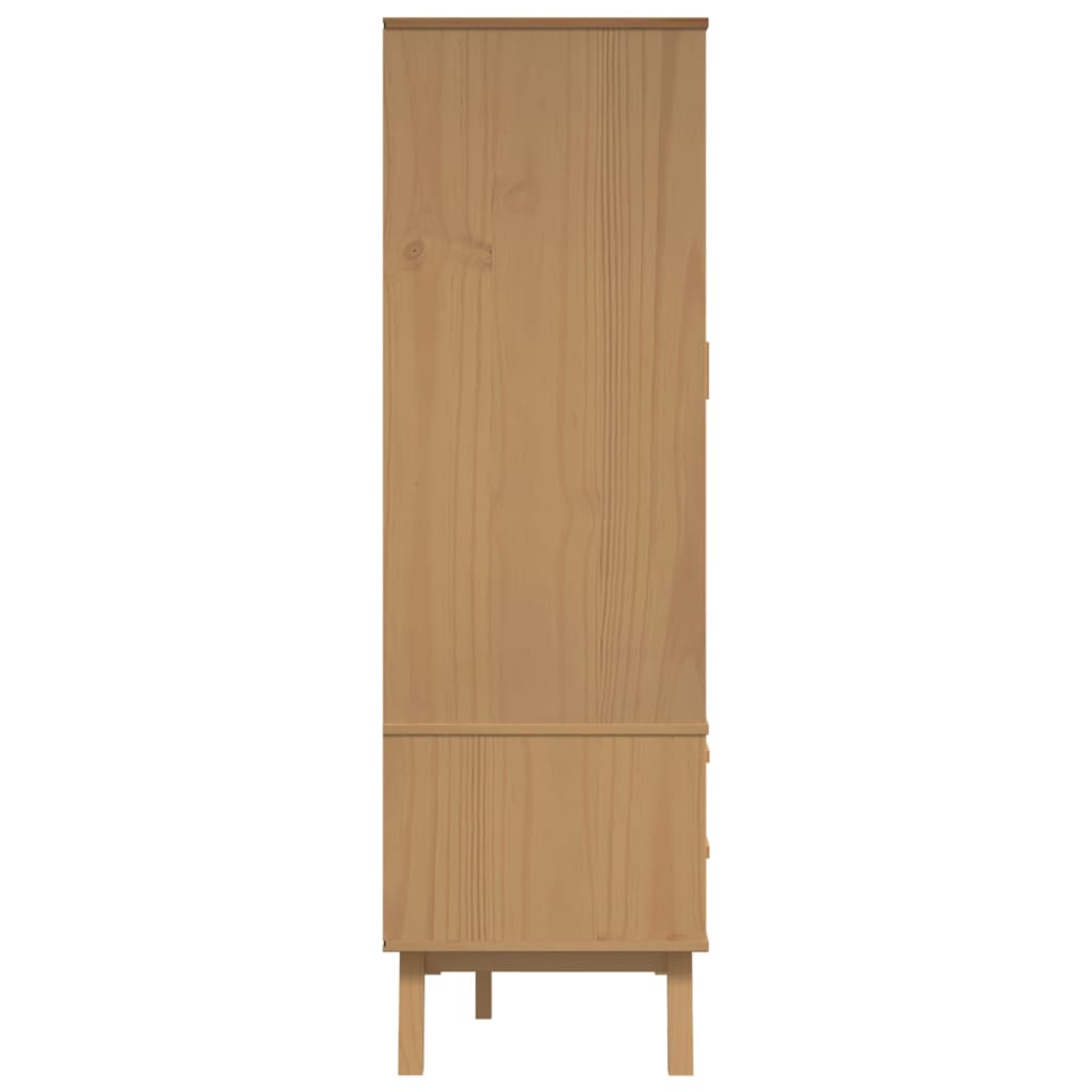 vidaXL Szafa OLDEN, szaro-brązowa, 76,5x53x172 cm, lite drewno sosnowe