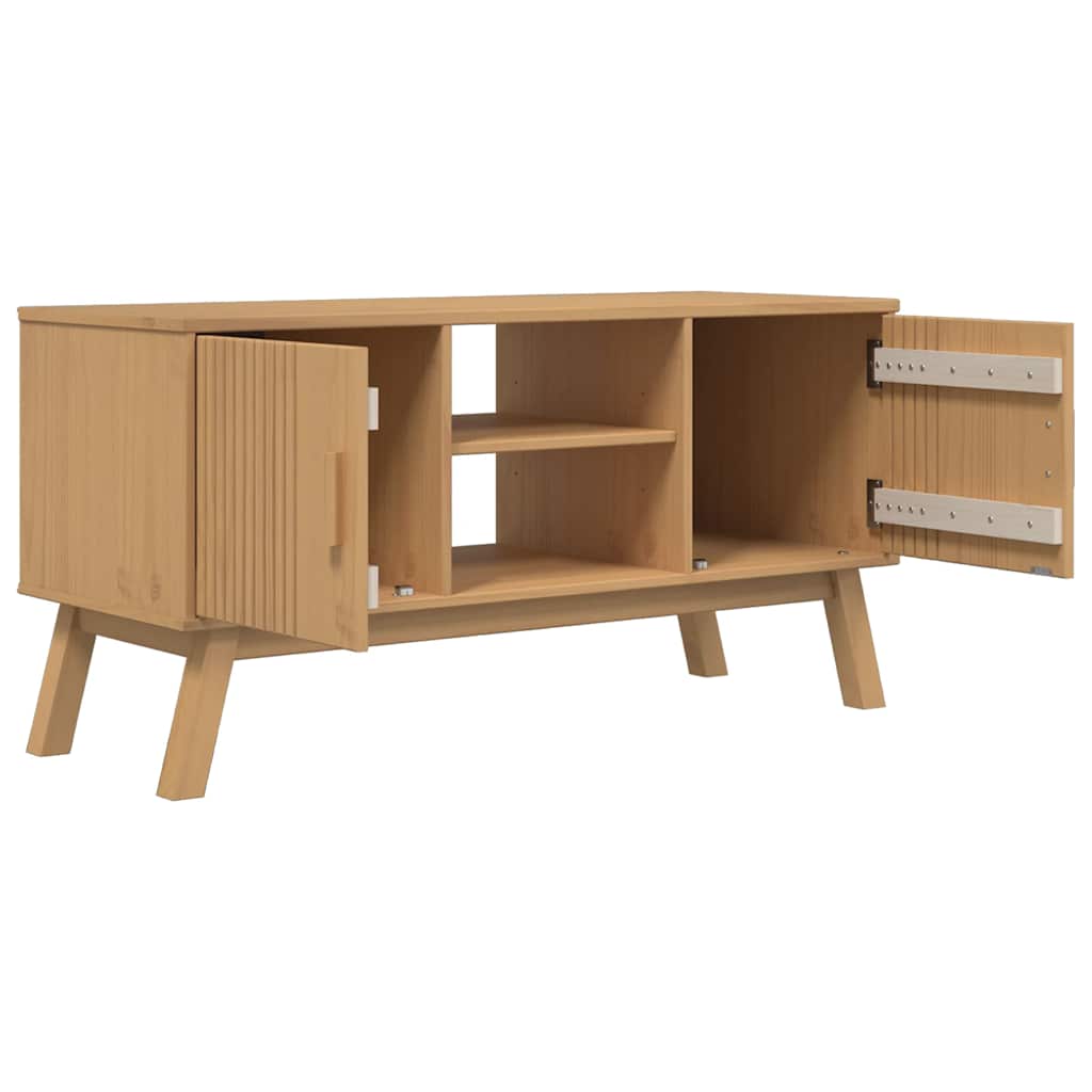 vidaXL Szafka RTV OLDEN, brązowa, 114x43x57 cm, lite drewno sosnowe