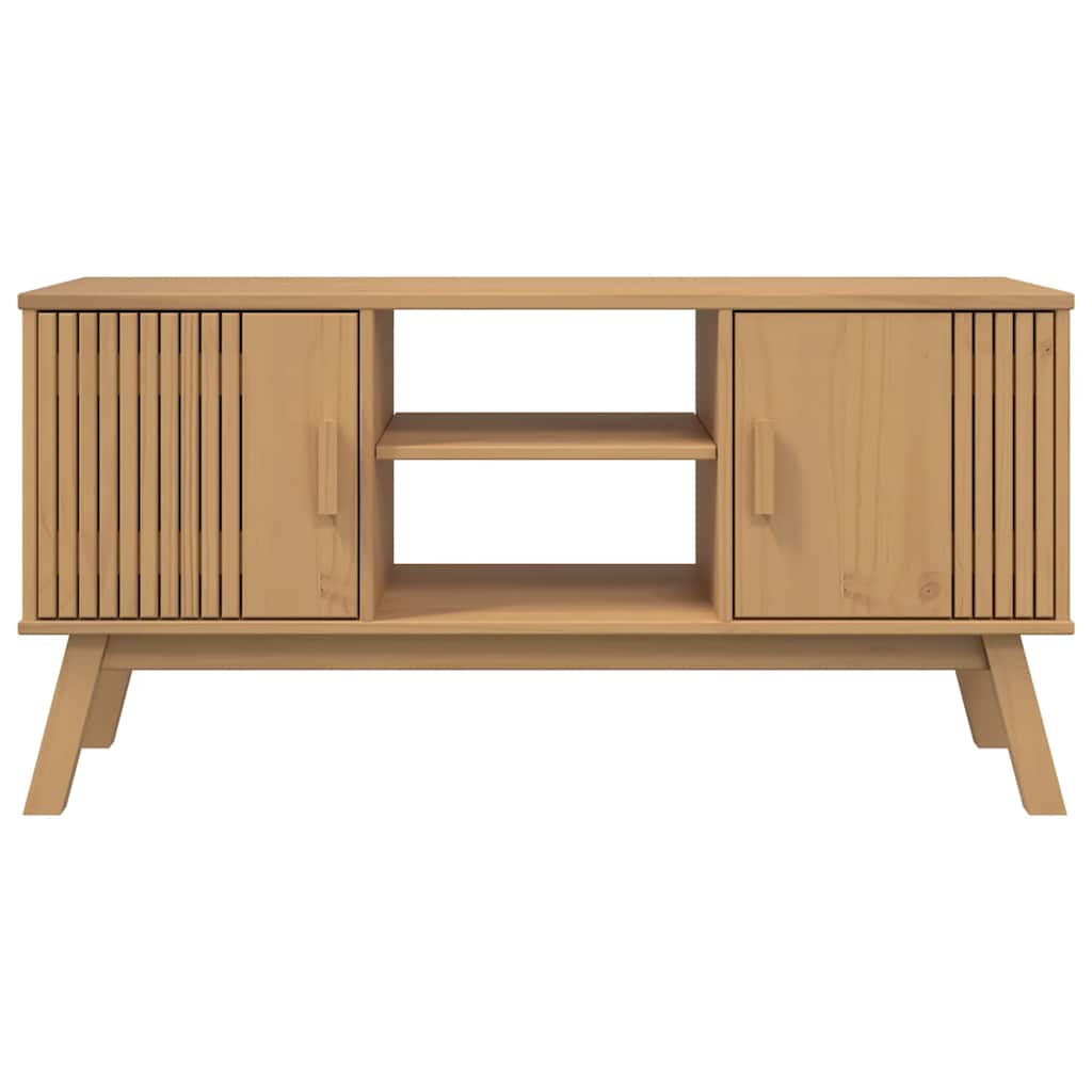 vidaXL Szafka RTV OLDEN, brązowa, 114x43x57 cm, lite drewno sosnowe