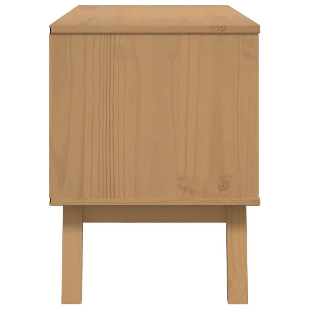 vidaXL Szafka RTV OLDEN, brązowa, 114x43x57 cm, lite drewno sosnowe