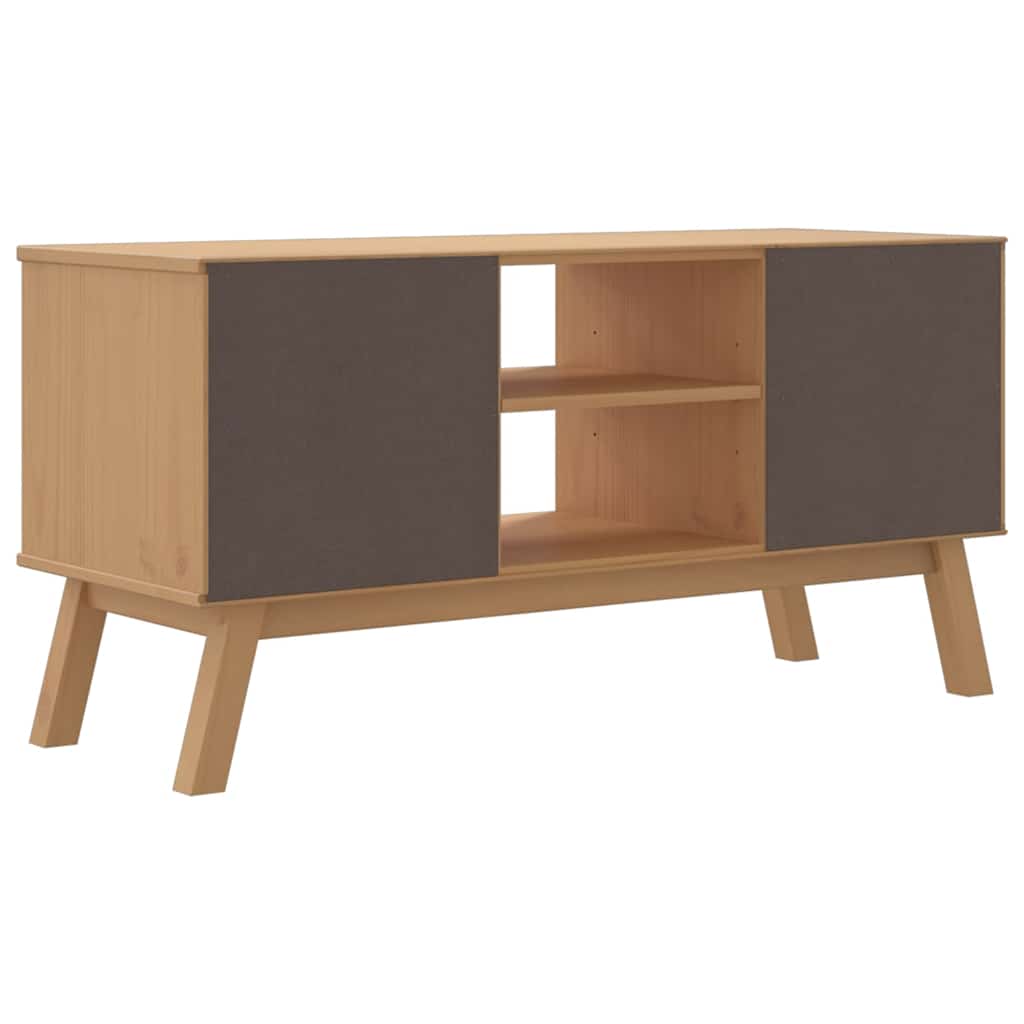 vidaXL Szafka RTV OLDEN, brązowa, 114x43x57 cm, lite drewno sosnowe