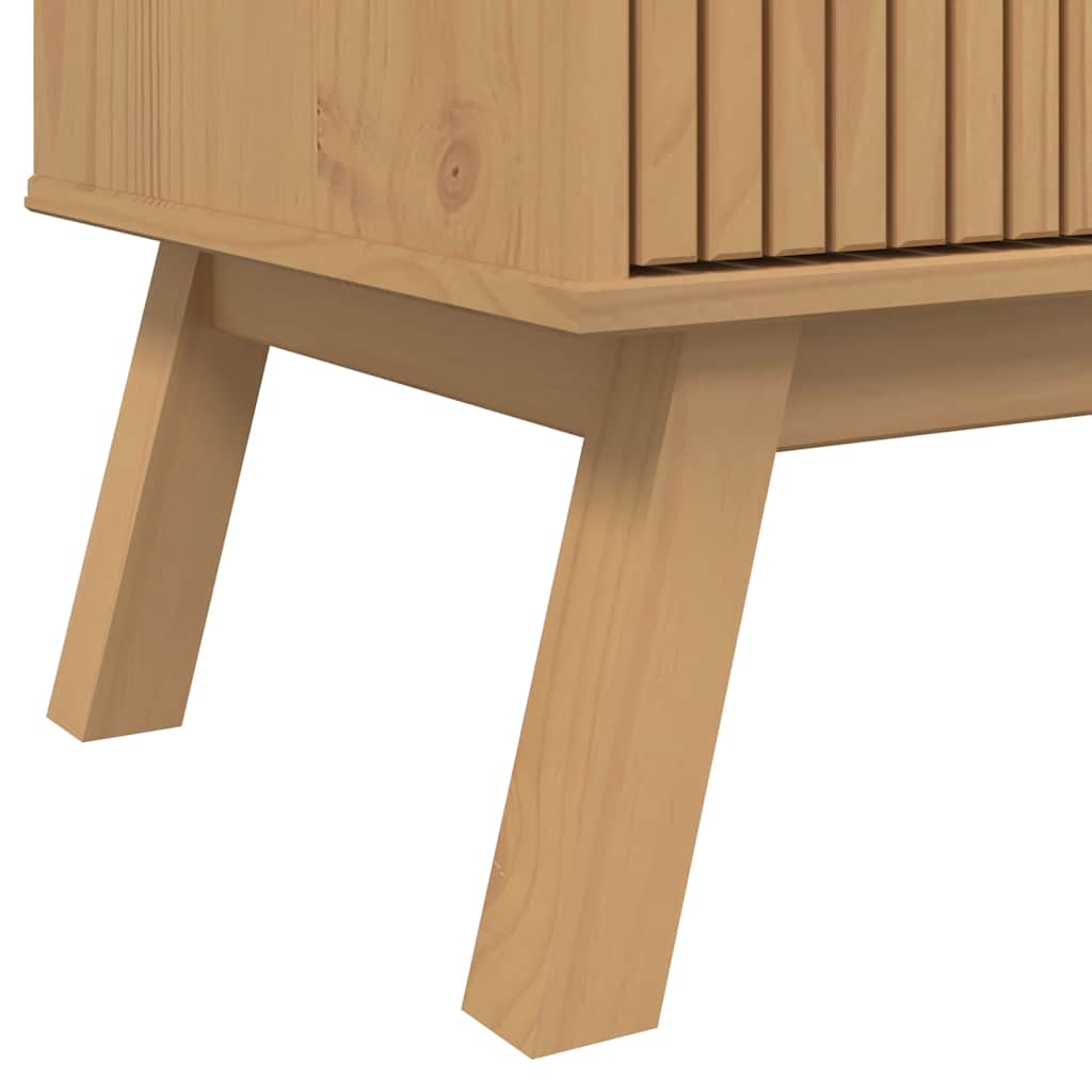 vidaXL Szafka RTV OLDEN, brązowa, 114x43x57 cm, lite drewno sosnowe