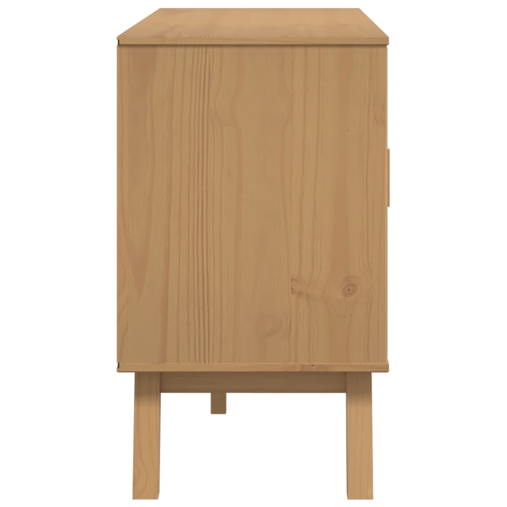 vidaXL Komoda OLDEN, brązowa, 114x43x73,5 cm, lite drewno sosnowe