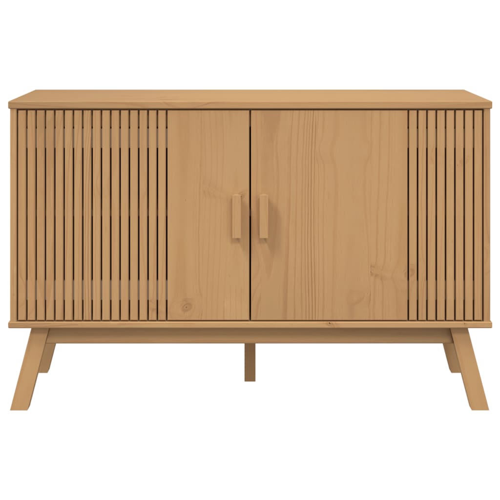 vidaXL Komoda OLDEN, brązowa, 114x43x73,5 cm, lite drewno sosnowe