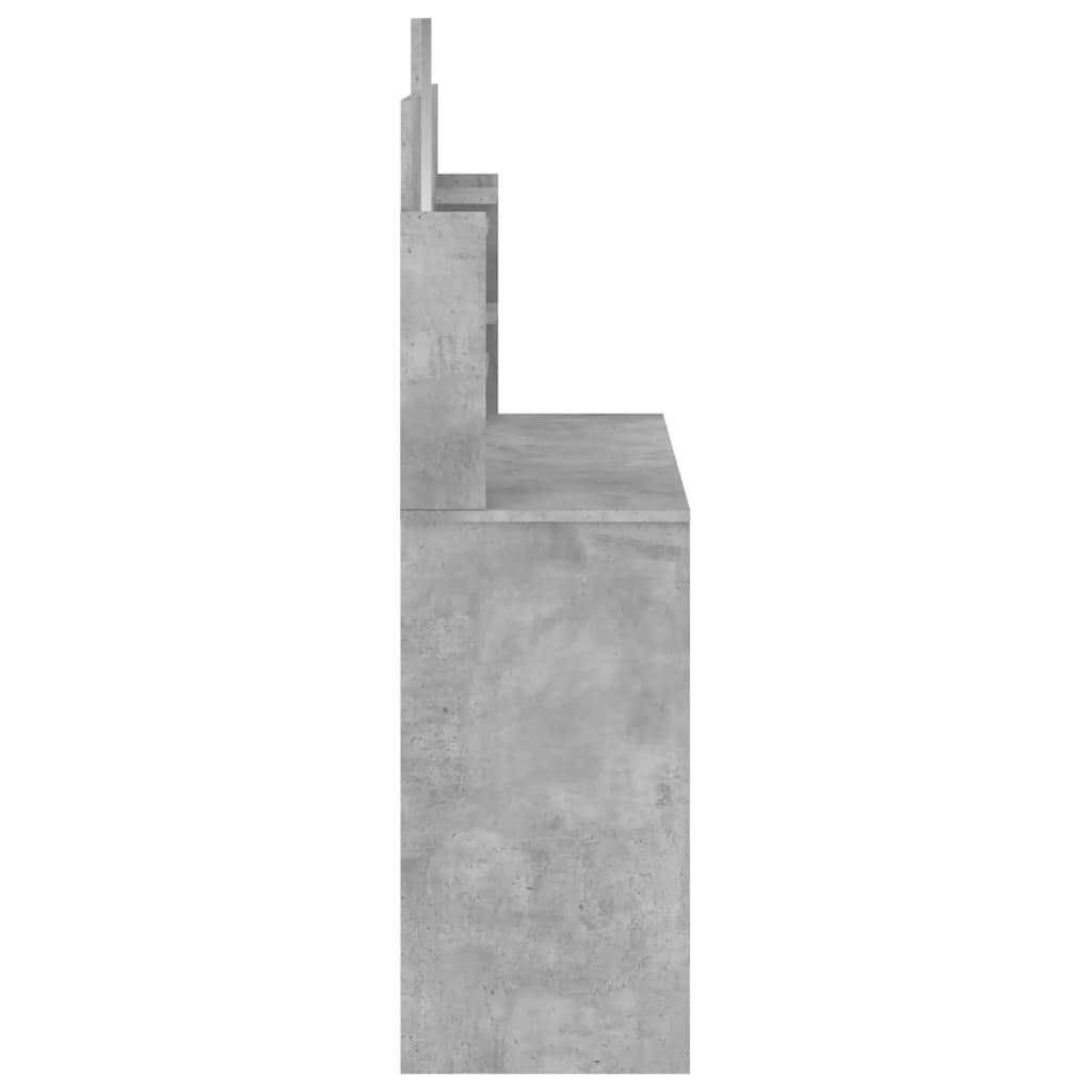 vidaXL Toaletka z lustrem, szarość betonu, 96x39x142 cm