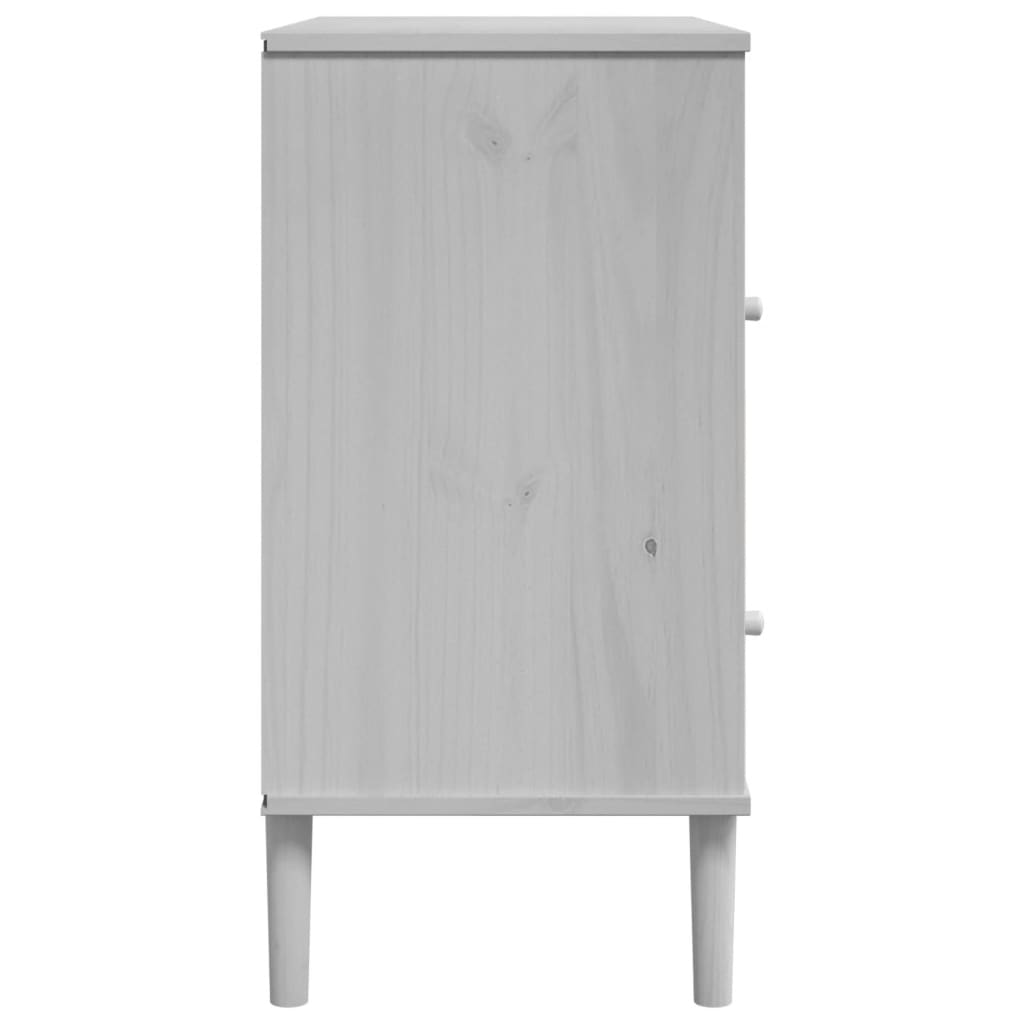 vidaXL Szafka SENJA, imitacja rattanu, biała, 80x40x80 cm, sosnowa