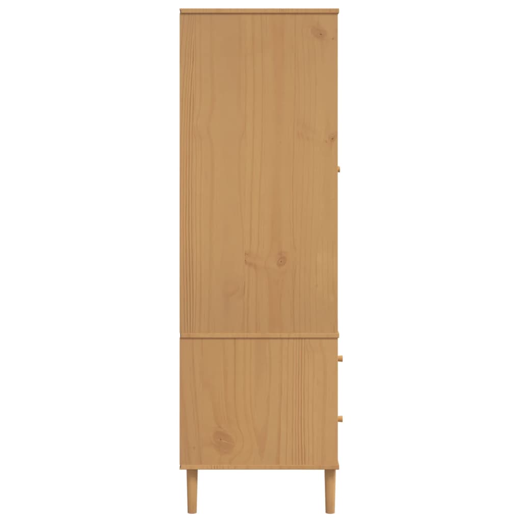 vidaXL Szafa SENJA, imitacja rattanu, brązowa, 90x55x175 cm, sosnowa