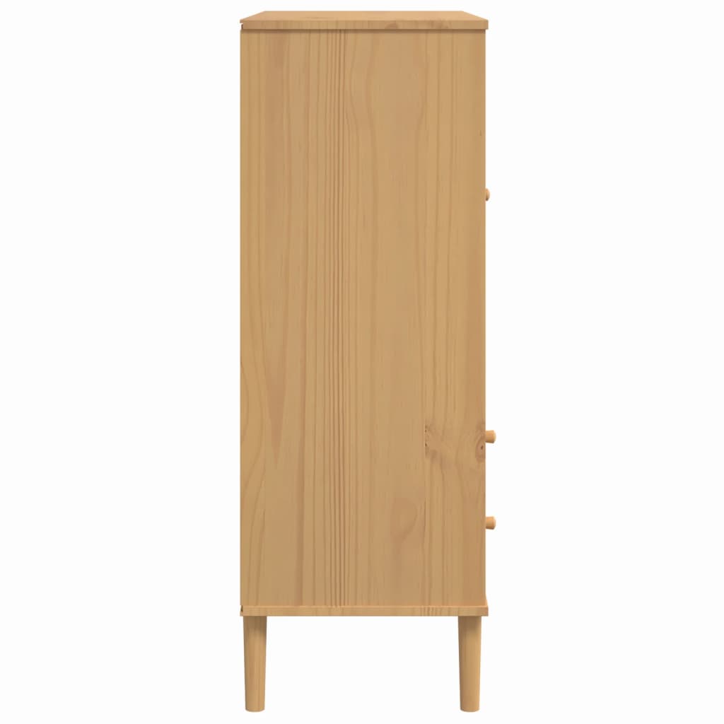 vidaXL Szafka SENJA, imitacja rattanu, brązowa, 90x40x112 cm, sosnowa