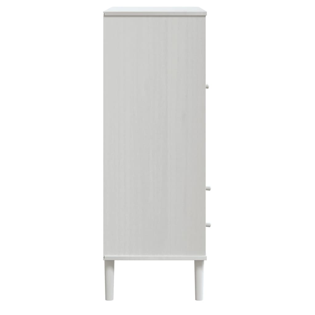 vidaXL Szafka SENJA, imitacja rattanu, biała, 90x40x112 cm, sosnowa