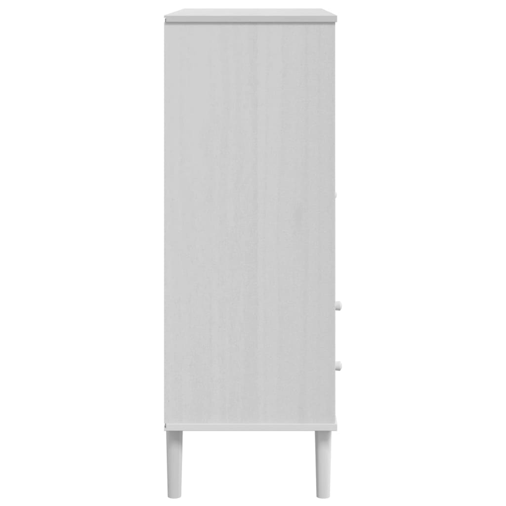 vidaXL Szafka SENJA, imitacja rattanu, biała, 90x40x112 cm, sosnowa