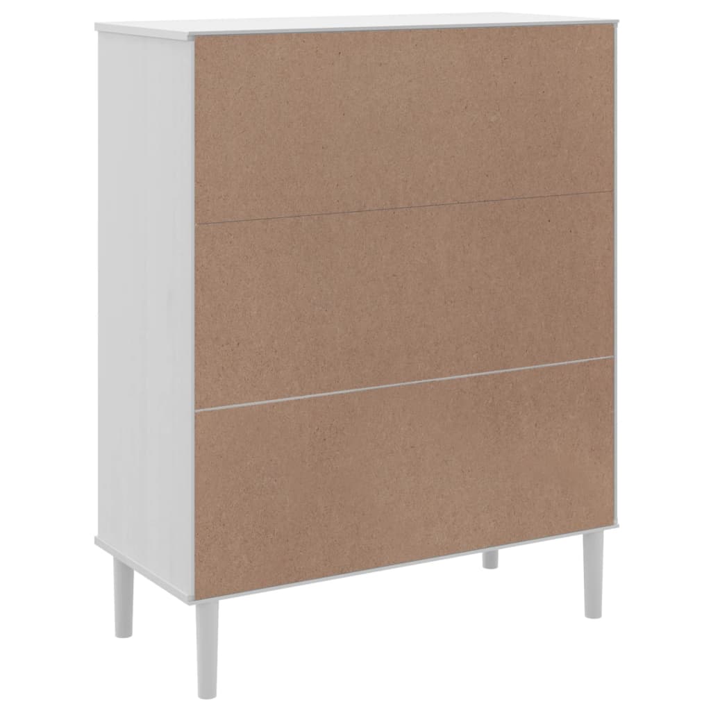 vidaXL Szafka SENJA, imitacja rattanu, biała, 90x40x112 cm, sosnowa