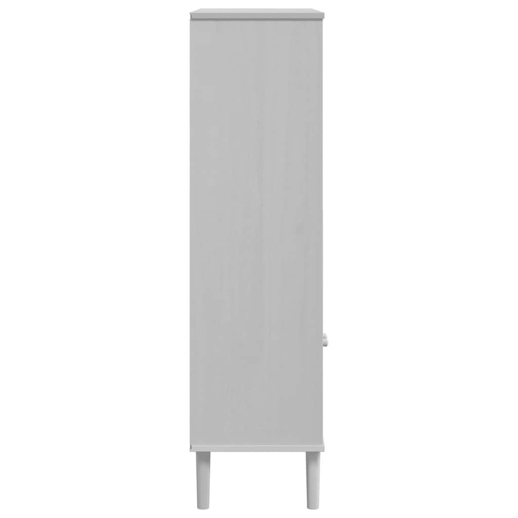 vidaXL Regał SENJA, imitacja rattanu, biały, 90x35x130 cm, sosnowy