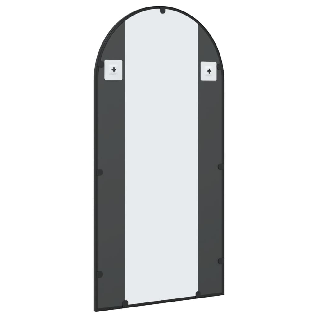 vidaXL Lustro ścienne, czarne, 50x100 cm, zakończone łukiem, żelazo