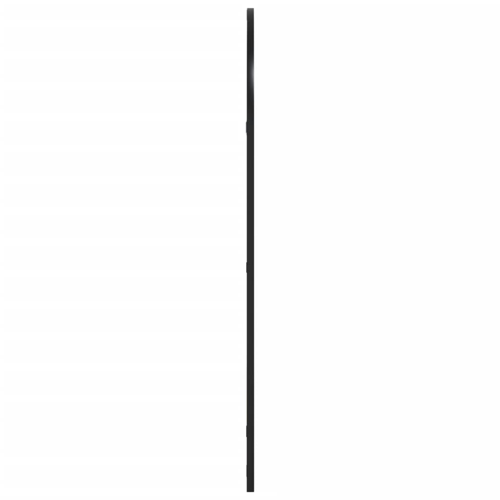 vidaXL Lustro ścienne, czarne, 60x100 cm, zakończone łukiem, żelazo