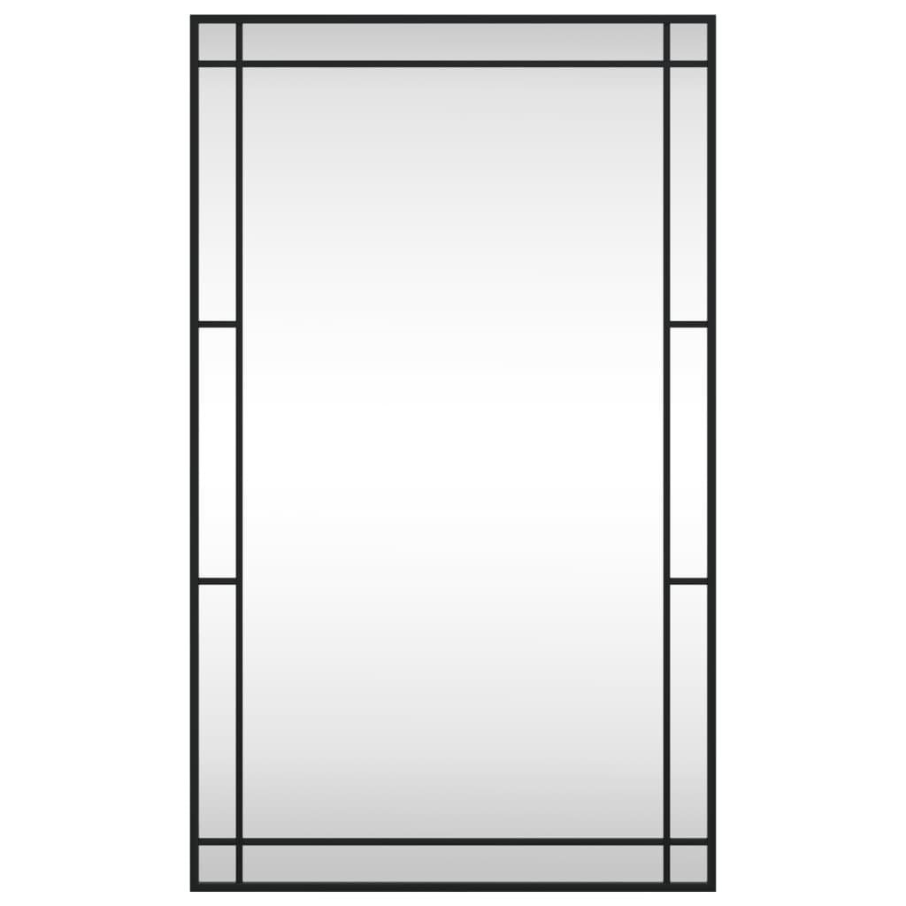 vidaXL Lustro ścienne, czarne, 60x100 cm, prostokątne, żelazo