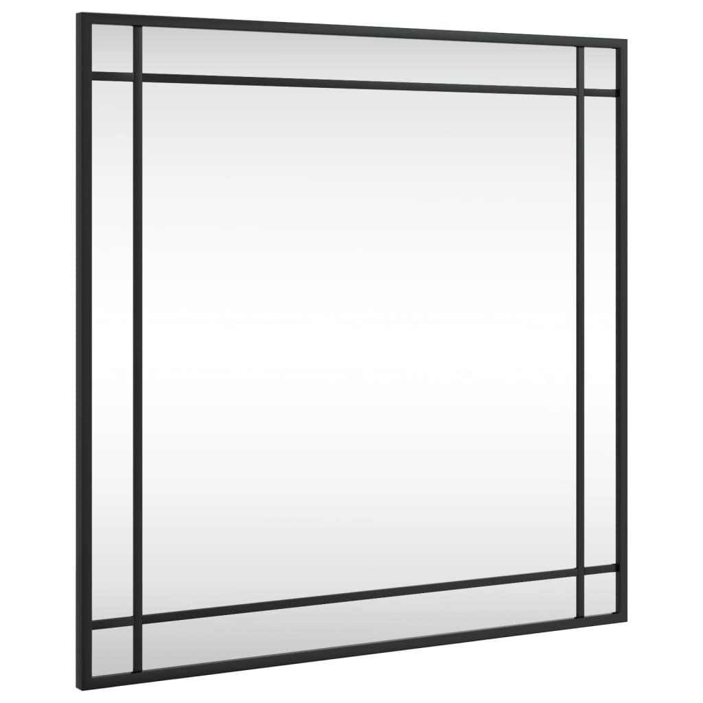 vidaXL Lustro ścienne, czarne, 60x60 cm, kwadratowe, żelazo