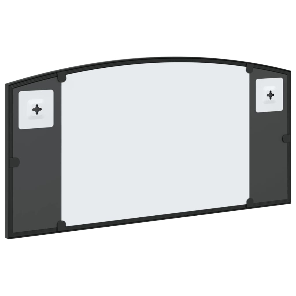 vidaXL Lustro ścienne, czarne, 60x30 cm, zakończone łukiem, żelazo