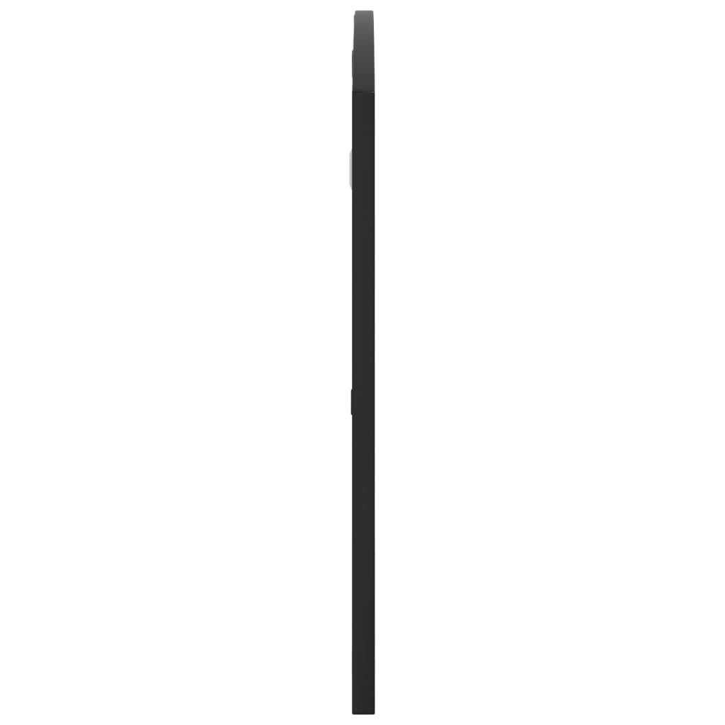 vidaXL Lustro ścienne, czarne, 100x50 cm, zakończone łukiem, żelazo
