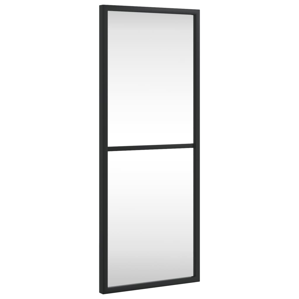 vidaXL Lustro ścienne, czarne, 20x50 cm, prostokątne, żelazo
