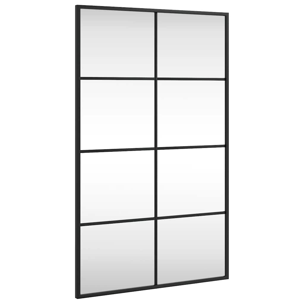 vidaXL Lustro ścienne, czarne, 50x80 cm, prostokątne, żelazo