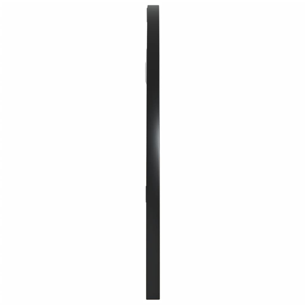 vidaXL Lustro ścienne, czarne, 60x30 cm, zakończone łukiem, żelazo