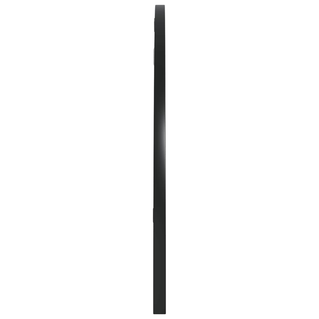 vidaXL Lustro ścienne, czarne, 80x40 cm, zakończone łukiem, żelazo