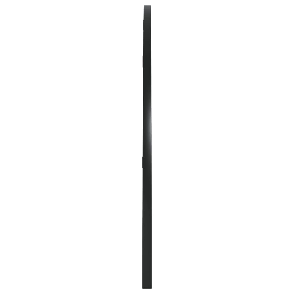 vidaXL Lustro ścienne, czarne, 100x50 cm, zakończone łukiem, żelazo