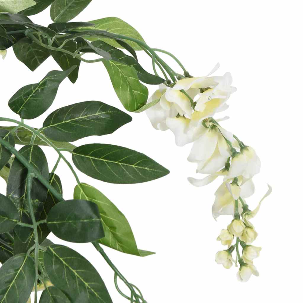 vidaXL Sztuczna wisteria, 1260 liści, 180 cm, zielono-biała