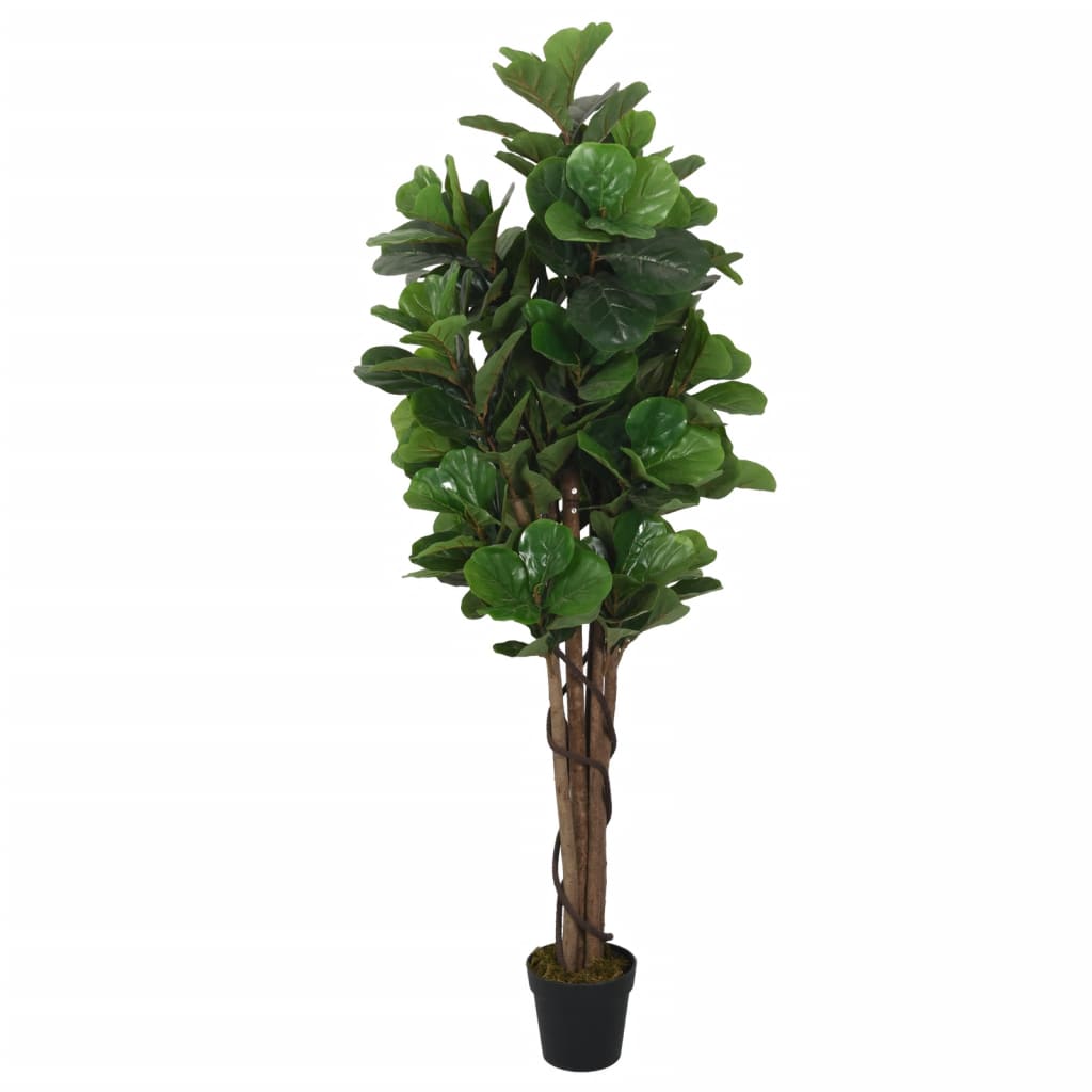 vidaXL Sztuczny figowiec dębolistny, 96 liści, 80 cm, zielony