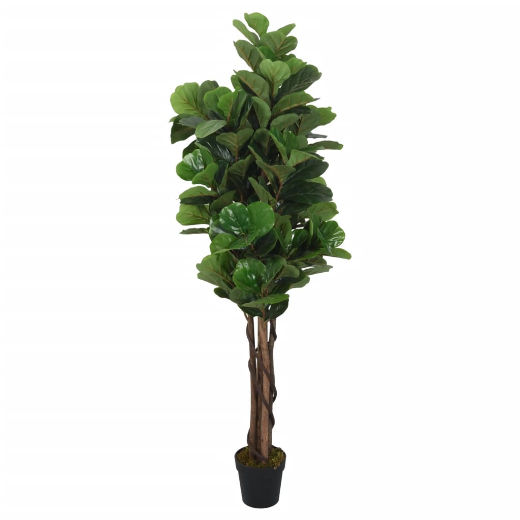 vidaXL Sztuczny figowiec dębolistny, 180 liści, 150 cm, zielony