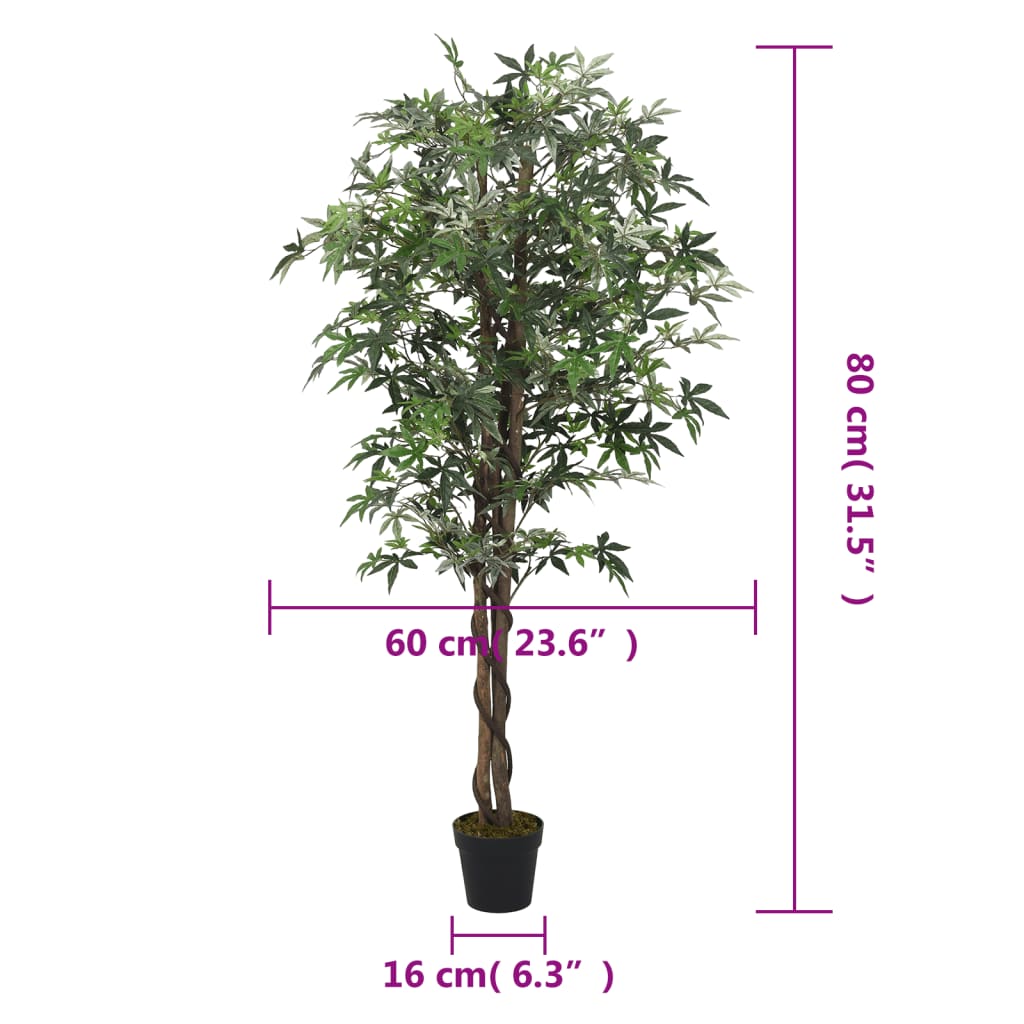 vidaXL Sztuczny klon, 224 liście, 80 cm, zielony