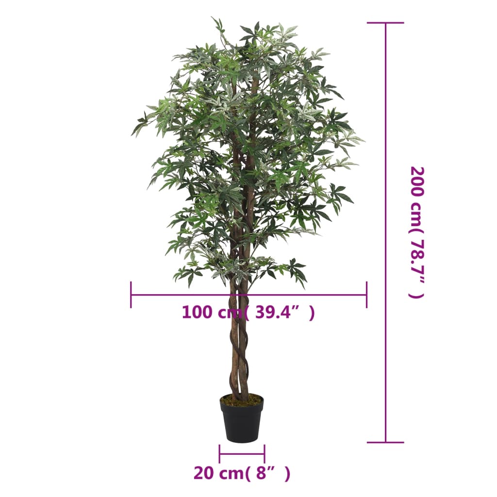 vidaXL Sztuczny klon, 756 liści, 200 cm, zielony