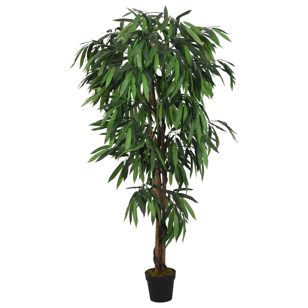vidaXL Sztuczne drzewko mango, 600 liści, 150 cm, zielone