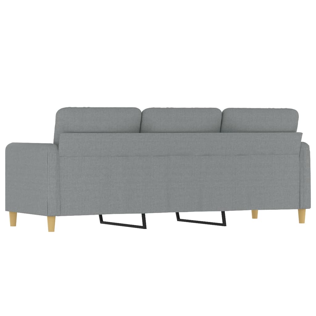vidaXL Sofa 3-osobowa, jasnoszara, 180 cm, tapicerowana tkaniną