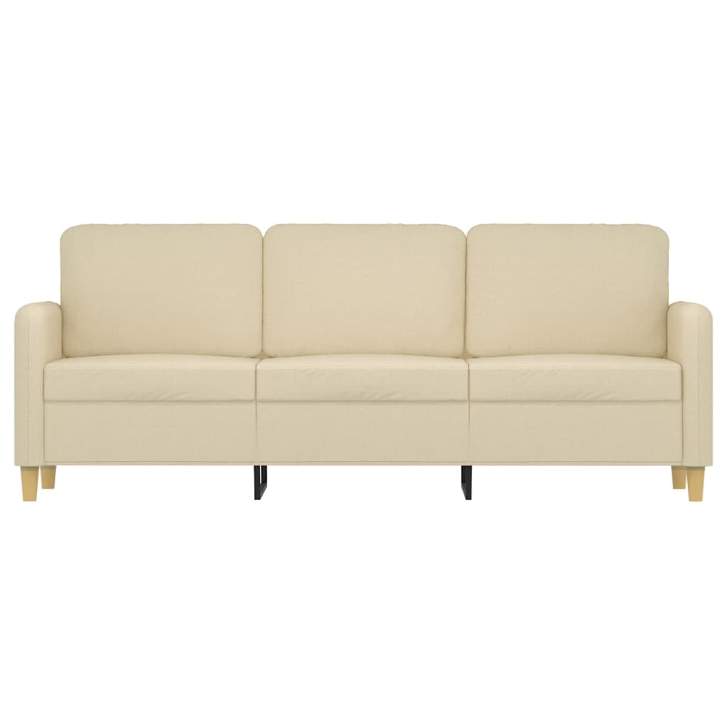 vidaXL 3-osobowa sofa, kremowa, 180 cm, tapicerowana tkaniną