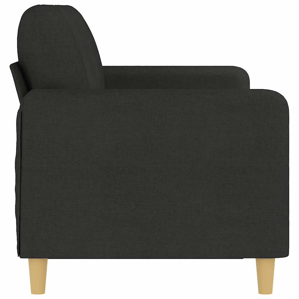 vidaXL Sofa 3-osobowa, czarna, 180 cm, tapicerowana tkaniną