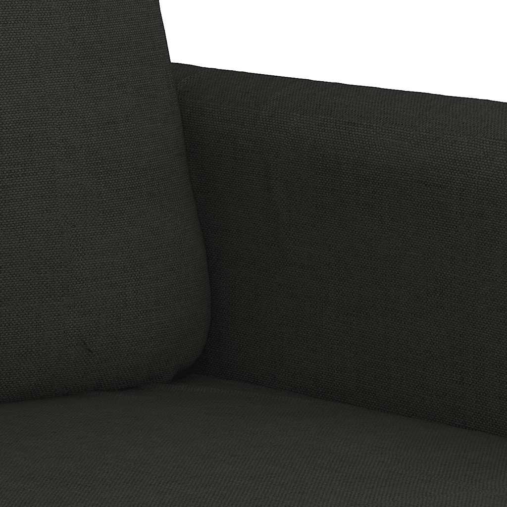 vidaXL Sofa 3-osobowa, czarna, 180 cm, tapicerowana tkaniną
