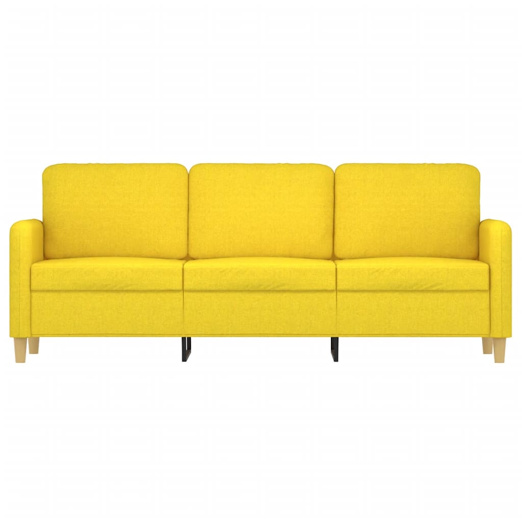 vidaXL Sofa 3-osobowa, jasnożółta, 180 cm, tapicerowana tkaniną