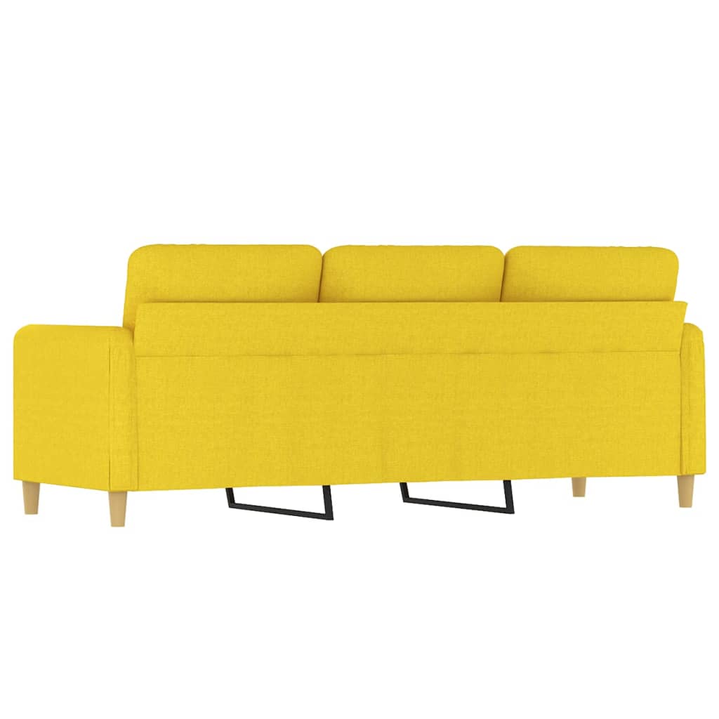 vidaXL Sofa 3-osobowa, jasnożółta, 180 cm, tapicerowana tkaniną