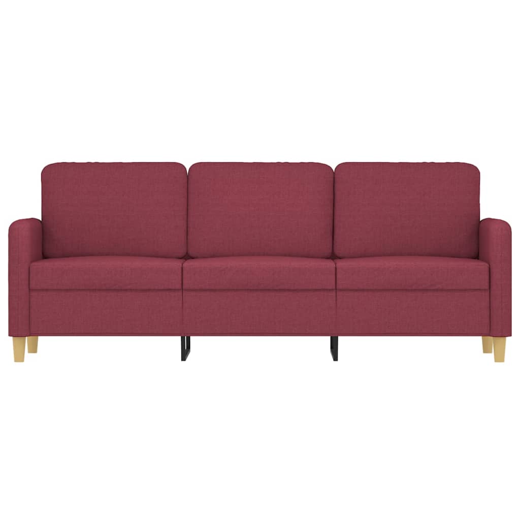 vidaXL Sofa 3-osobowa, winna czerwień, 180 cm,tapicerowana tkaniną