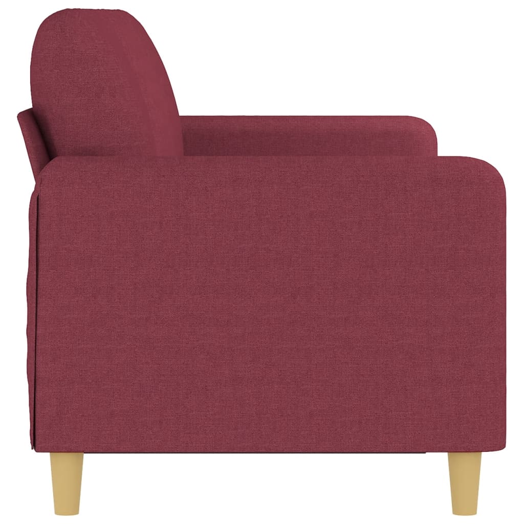 vidaXL Sofa 3-osobowa, winna czerwień, 180 cm,tapicerowana tkaniną