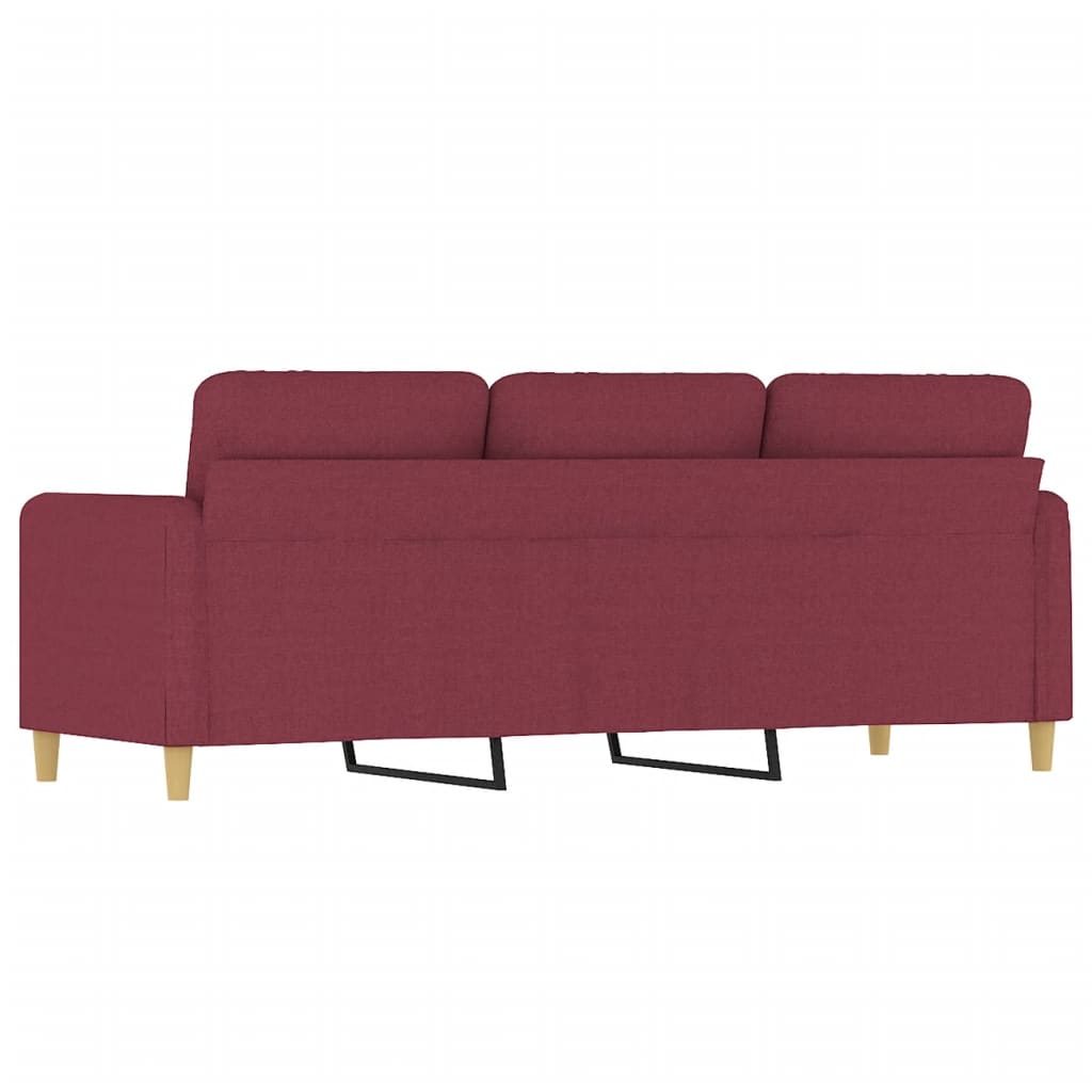 vidaXL Sofa 3-osobowa, winna czerwień, 180 cm,tapicerowana tkaniną
