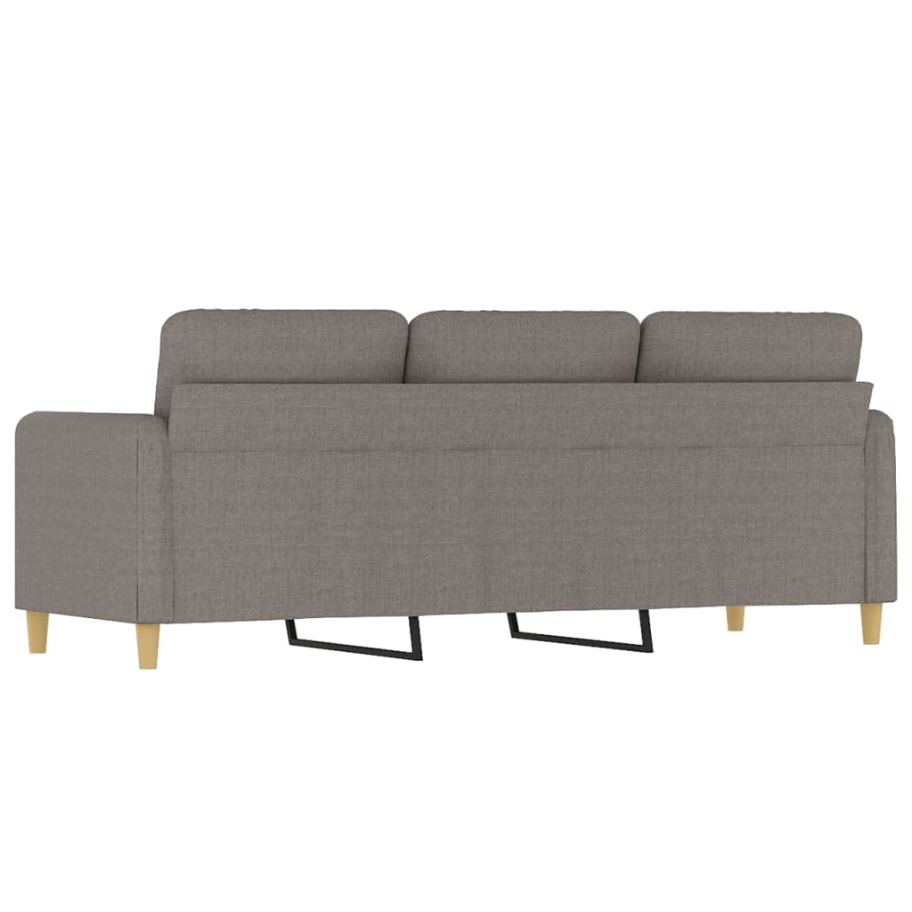 vidaXL Sofa 3-osobowa, kolor taupe, 180 cm, tapicerowana tkaniną