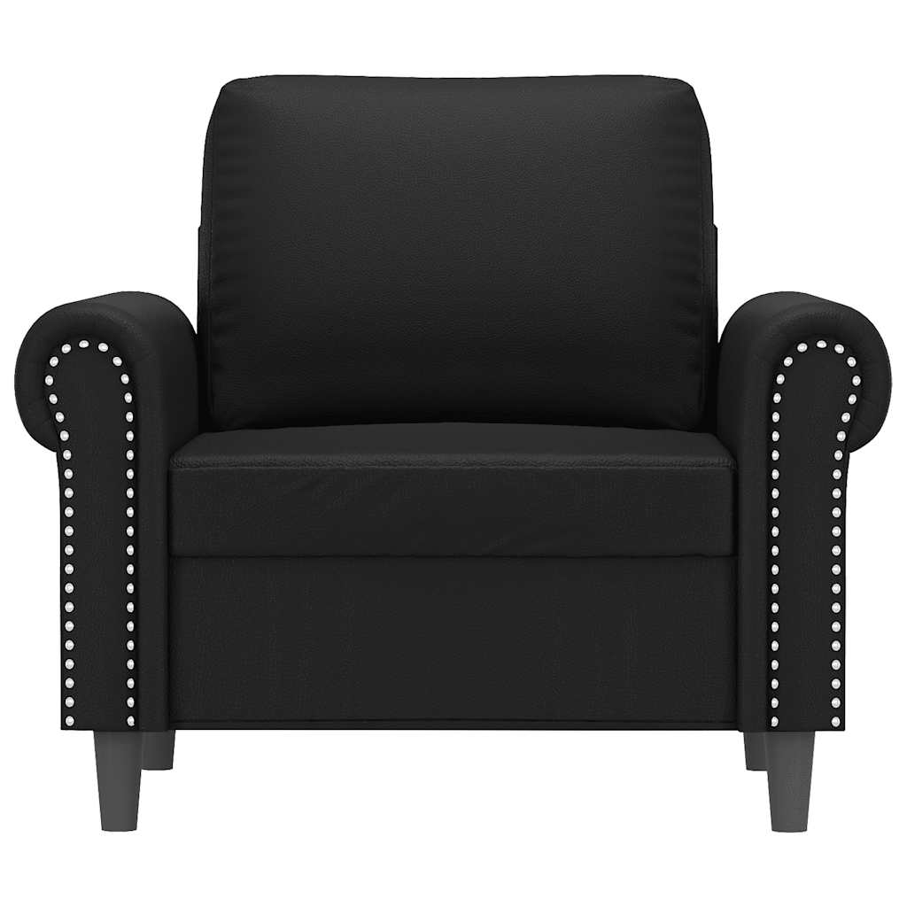 vidaXL Fotel, czarny, 60 cm, obity sztuczną skórą